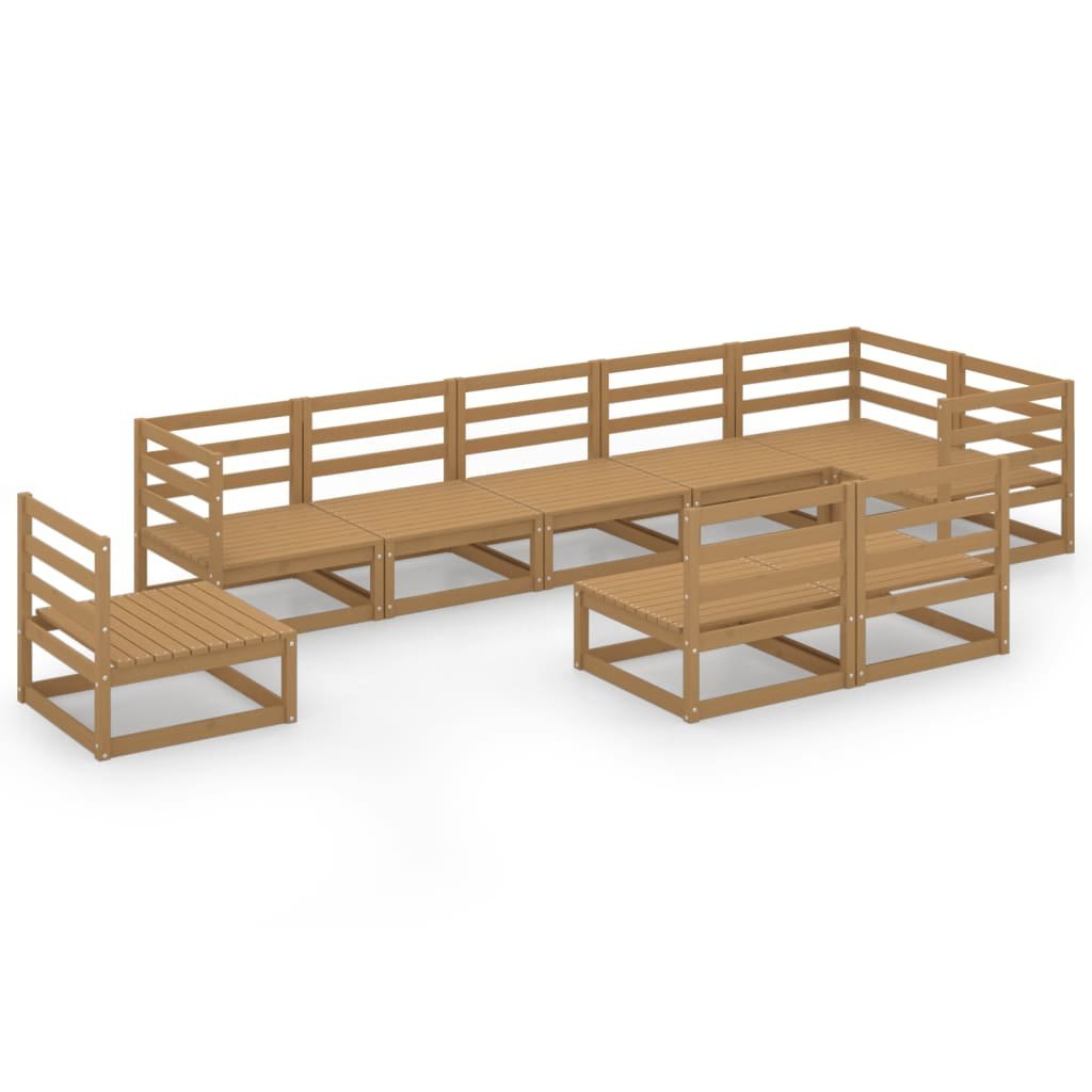 Emaga 9-cz. zestaw wypoczynkowy do ogrodu, miodowy brąz, sosnowy